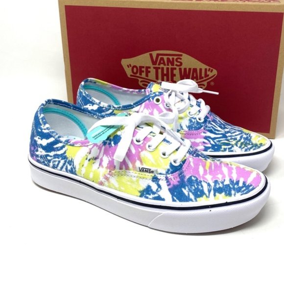 VANS Women's Size ComfyCush Authentic Tie-Dye Orchid Low Sneakers VN0A3WM749L - Picture 8 of 11